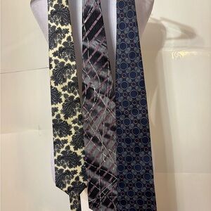 Sophisticated Black and Gray Silk Ties Set 3 Ties
